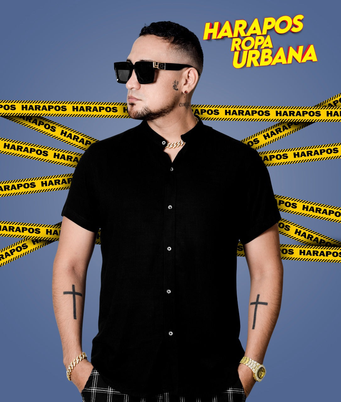 Camisa versace basica negra entera