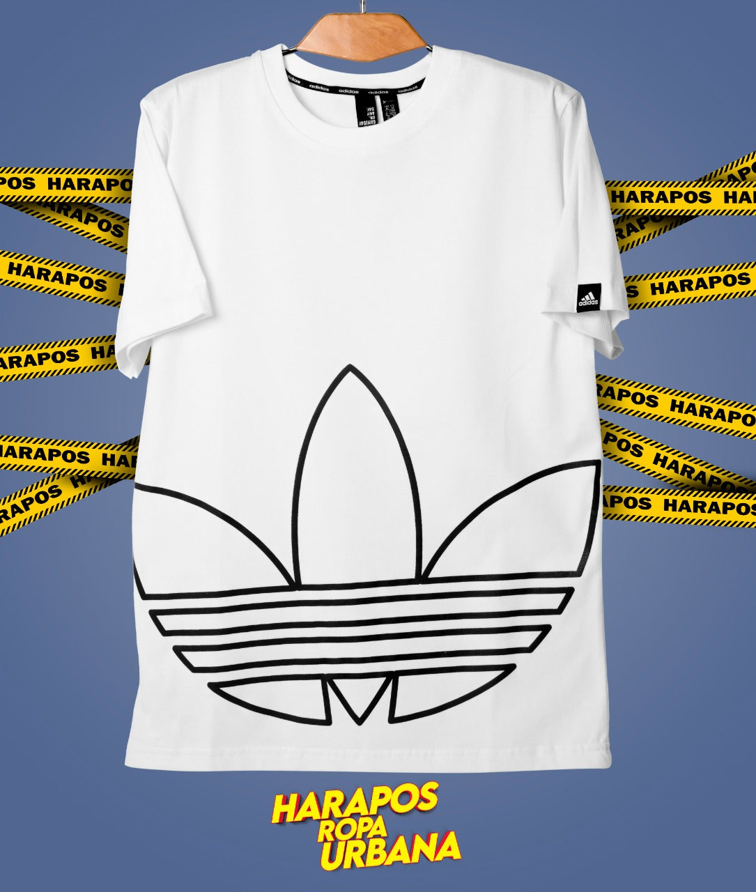 Polera adidas blanca flor grande