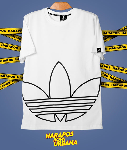 Polera adidas blanca flor grande