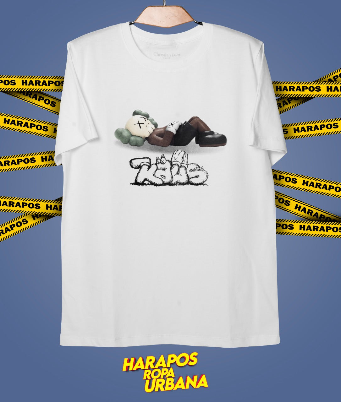 Polera dior blanca kaws echado