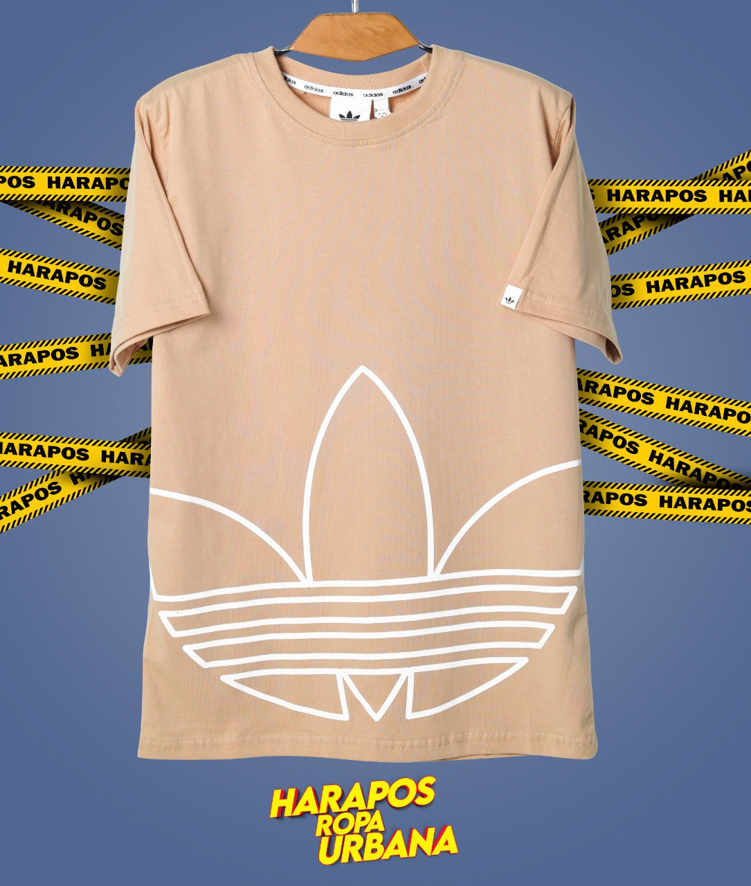 Polera adidas cafe flor grande