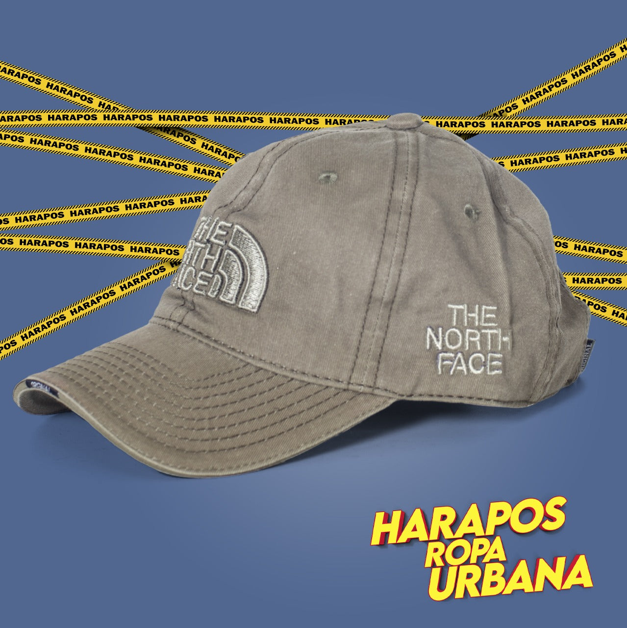 Gorra north face desgastada verde bajito