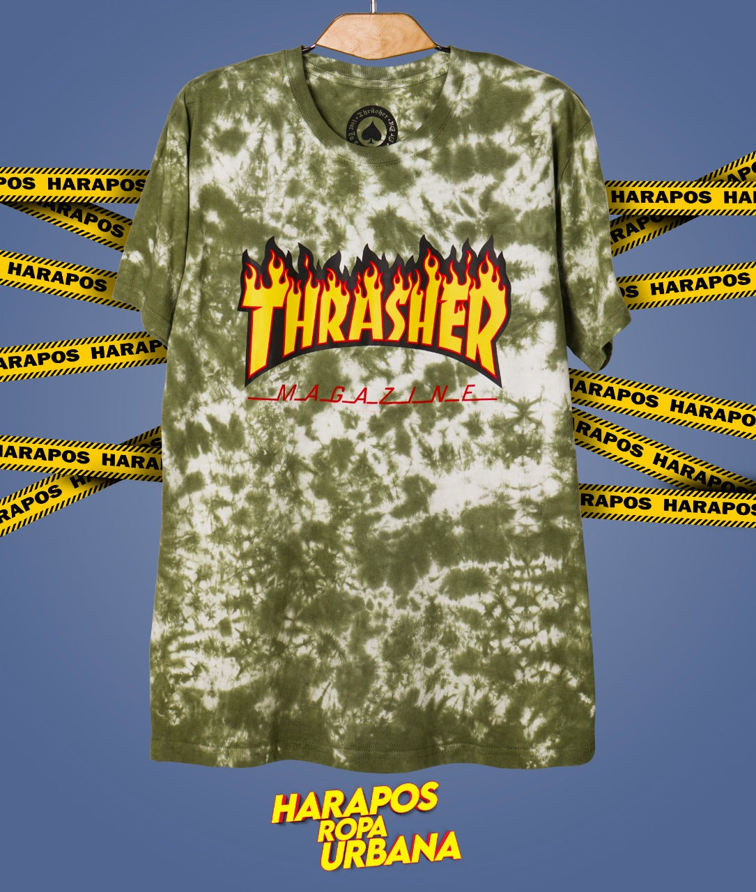Polera thrasher verde camuflado