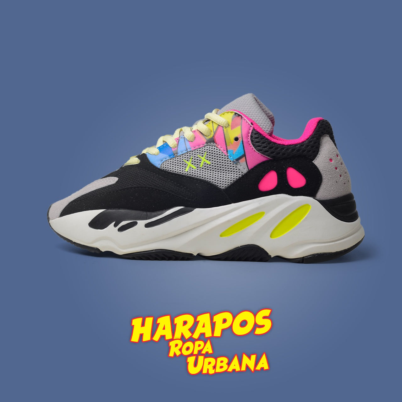 Zapatillas Adidas Yeezy 700 plomo y rosa