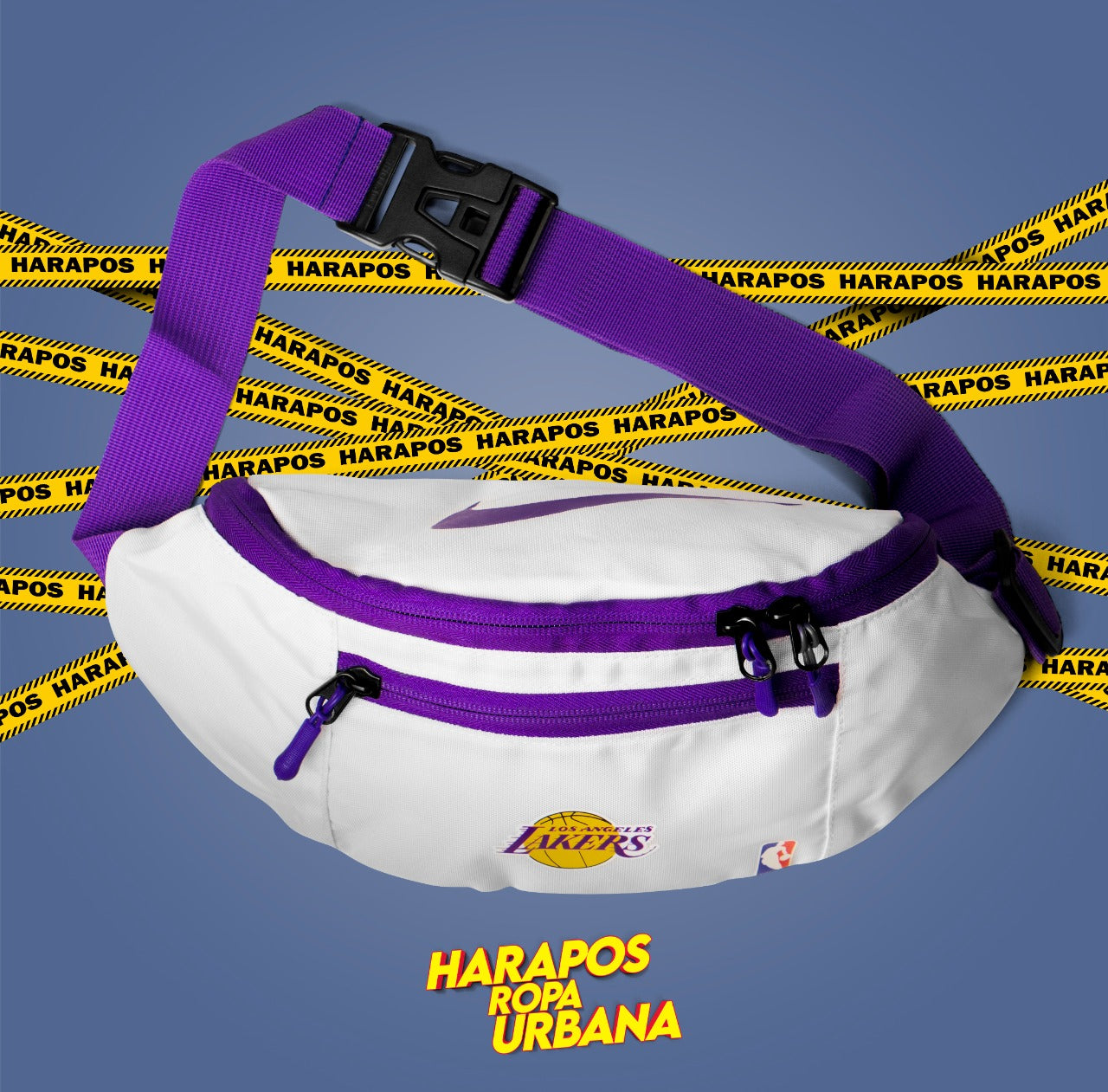 Riñonera Lakers blanca