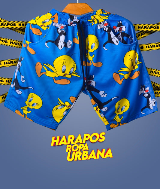 Short sublimado azul piolin