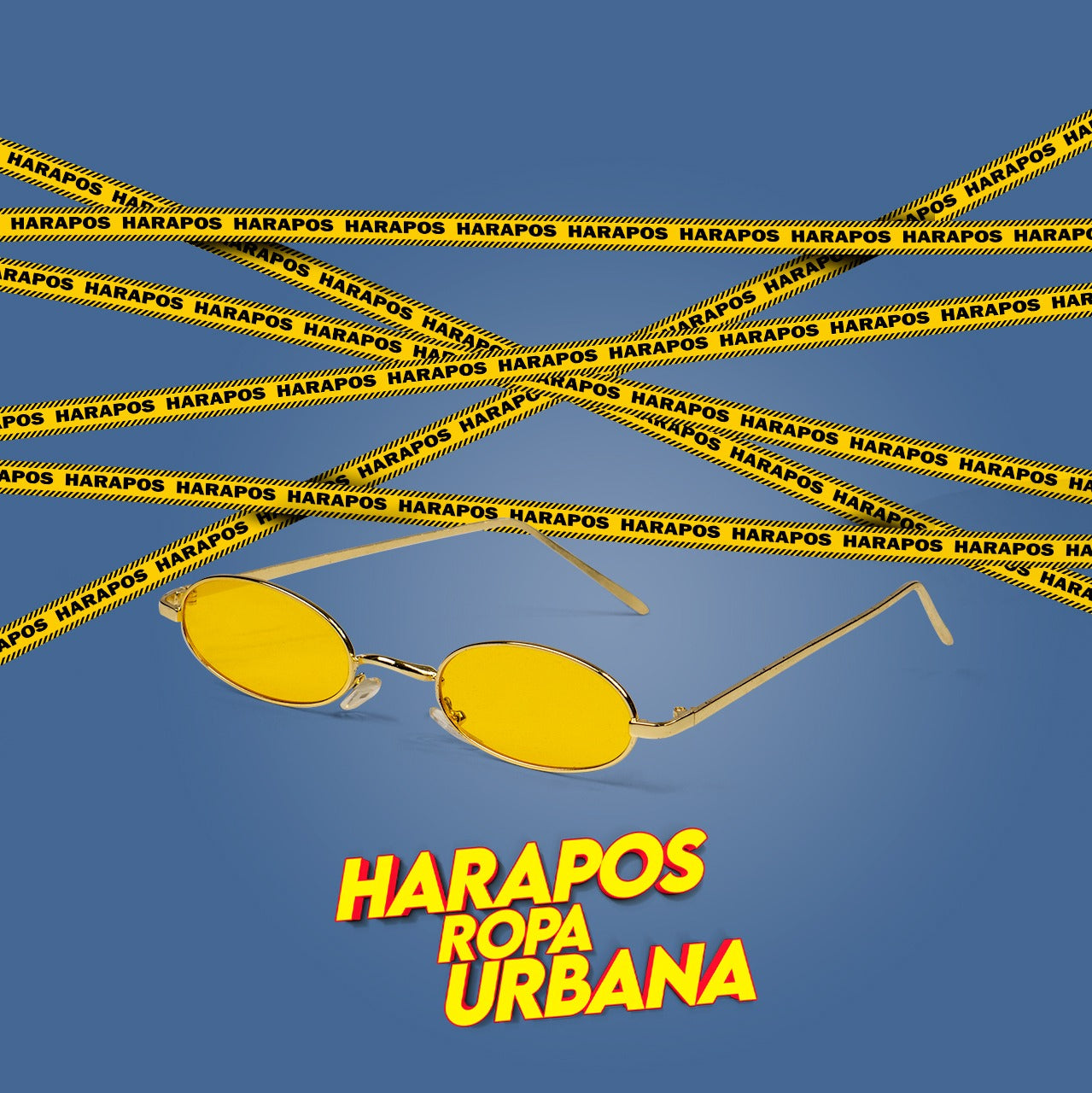 Gafa metalica pequeñas ovalada amarilla