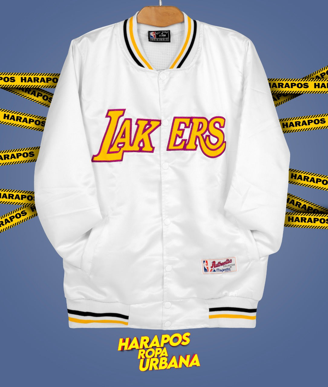 Chamarra Bomber lakers blanco