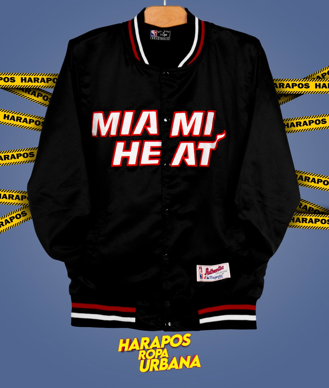 Chamarra Bomber miami heat negro