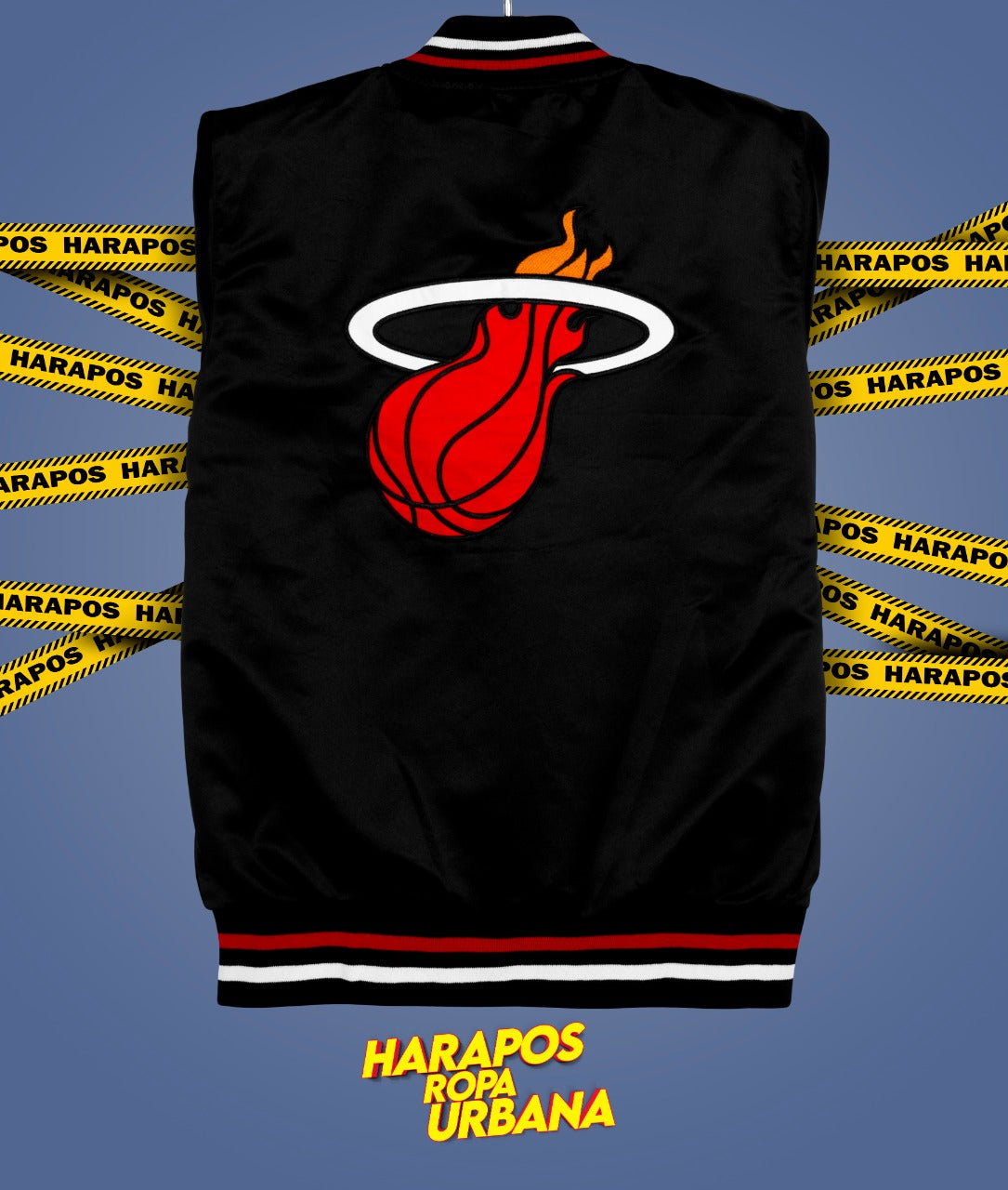 Chamarra Bomber miami heat negro