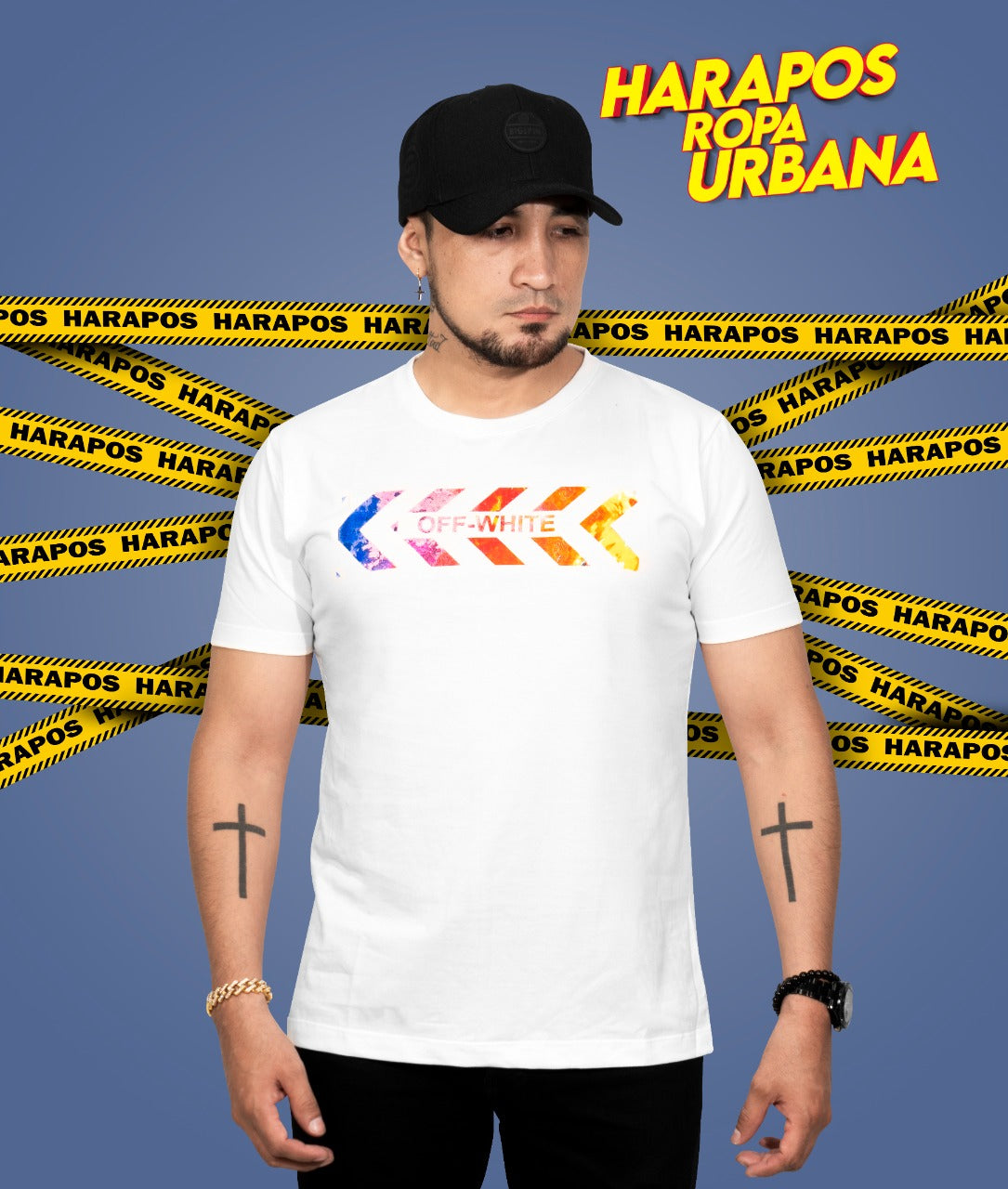 Polera off white blanca astronauta detras