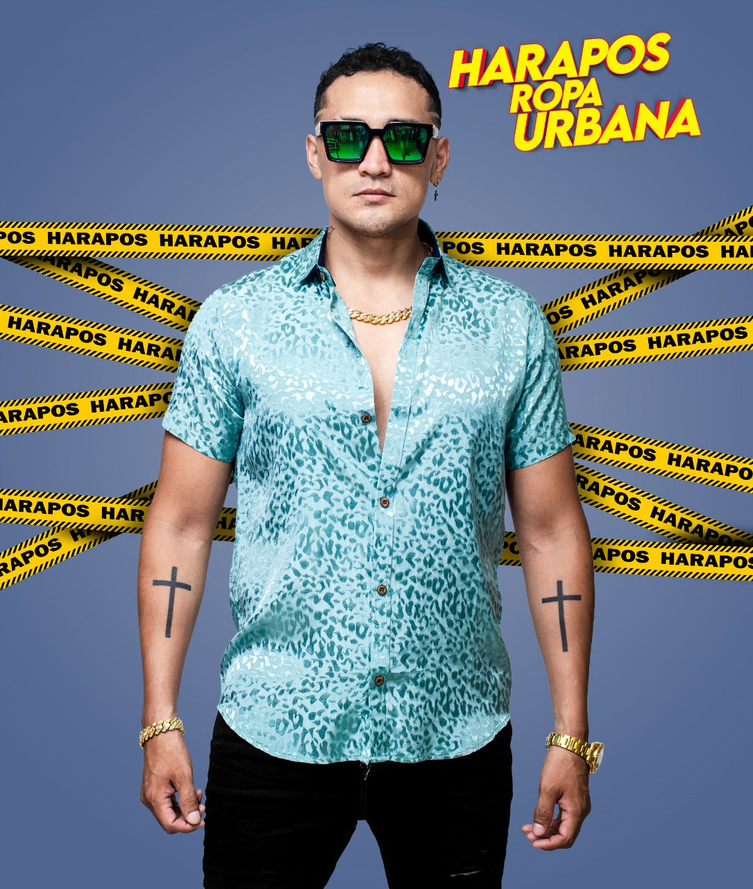 Camisa C-TU brillosa verde agua