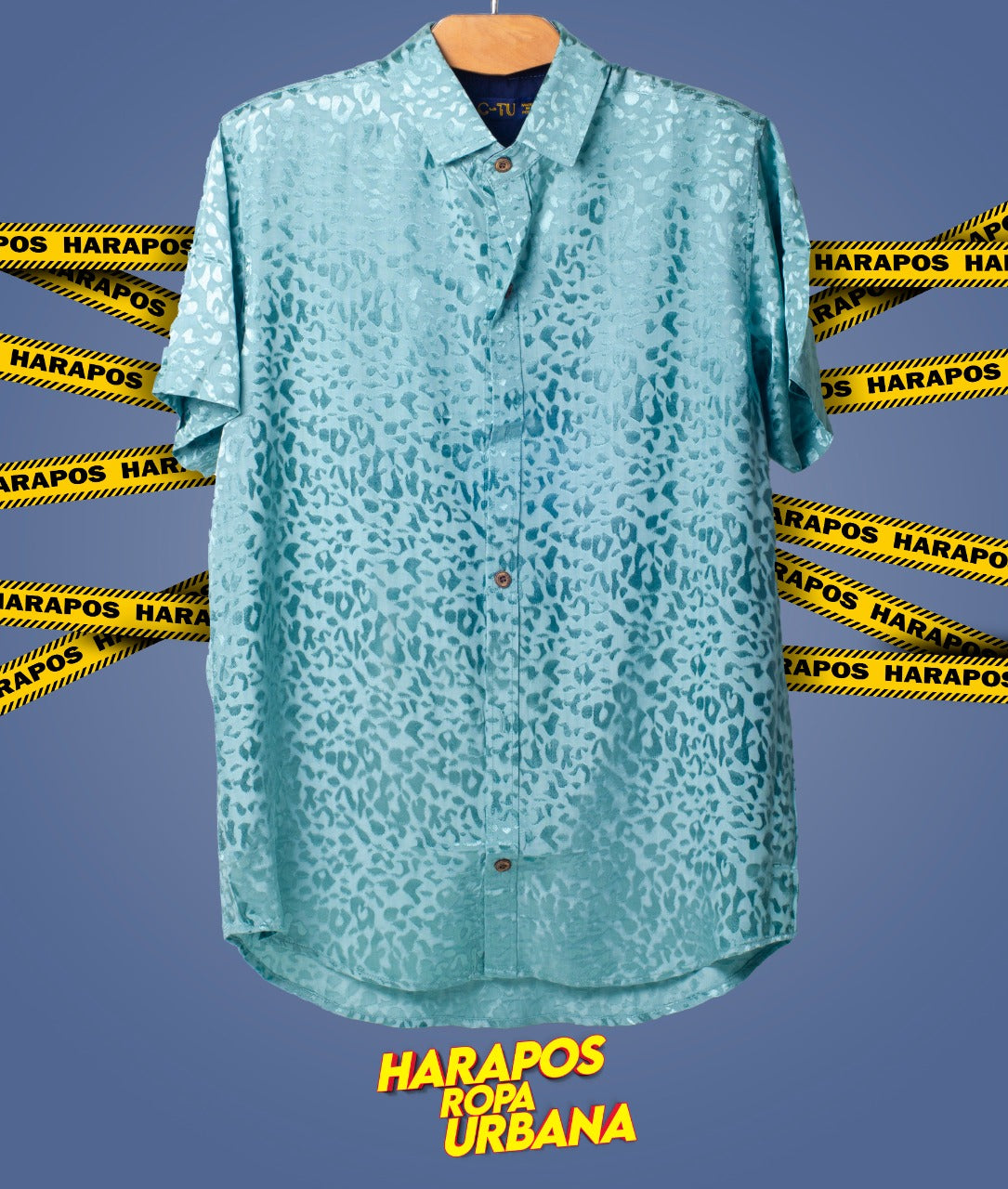 Camisa C-TU brillosa verde agua