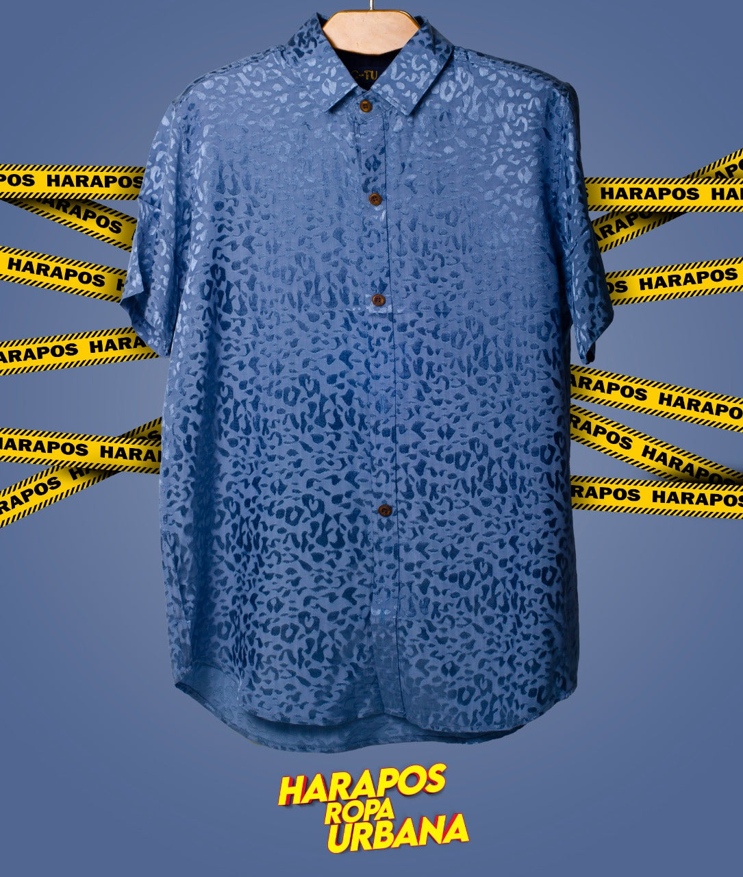 Camisa C-TU brillosa azul