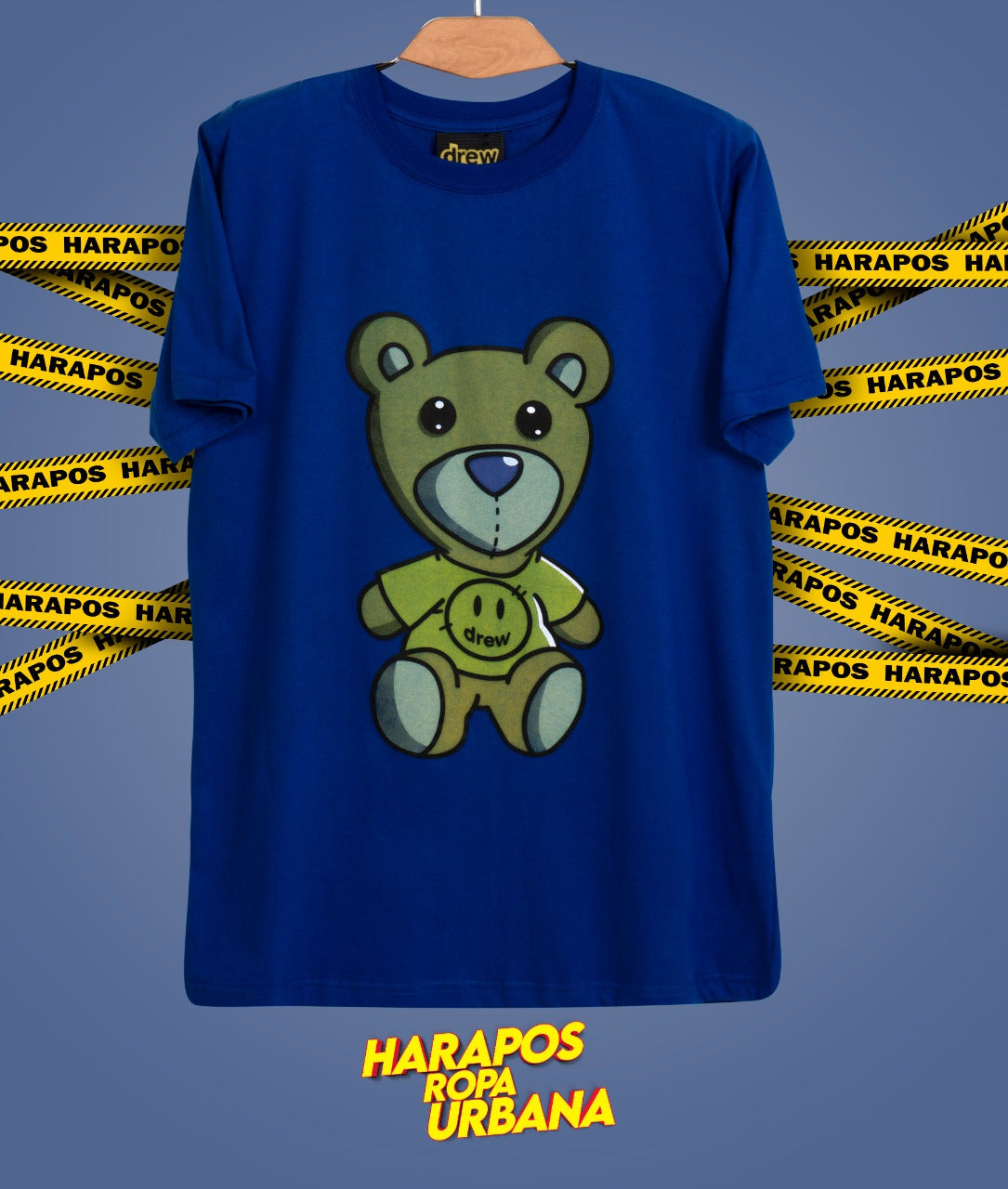 Polera drew azul con oso
