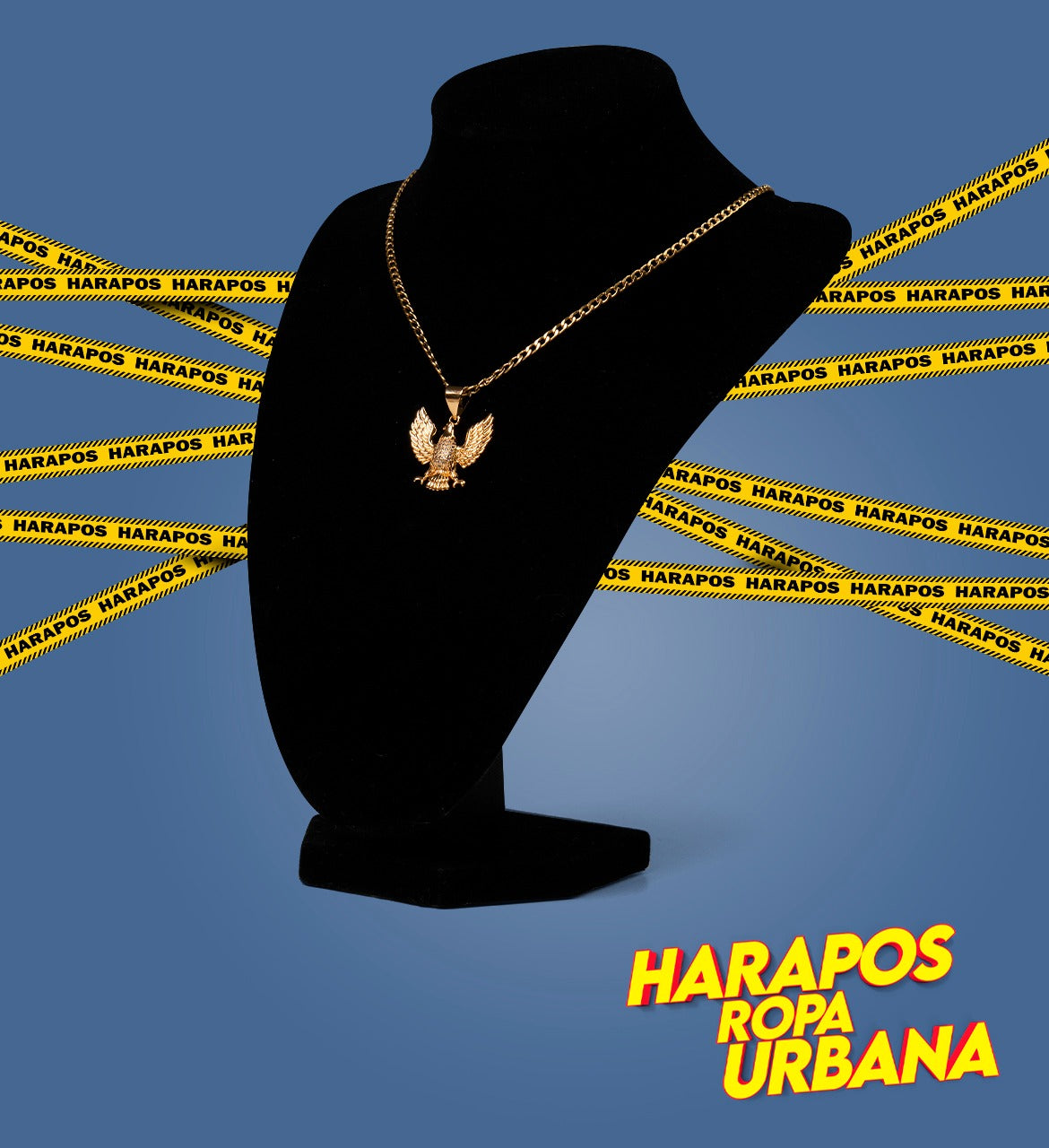 Cadena acero y dije aguila dorada