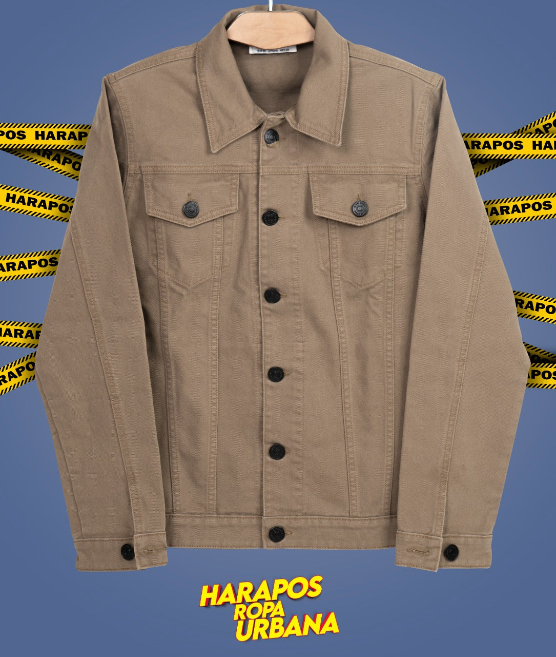 Chaqueta jean essentials basico cafe