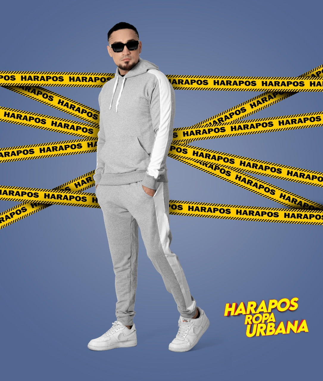 Deportivo upperclass plomo franja blanco