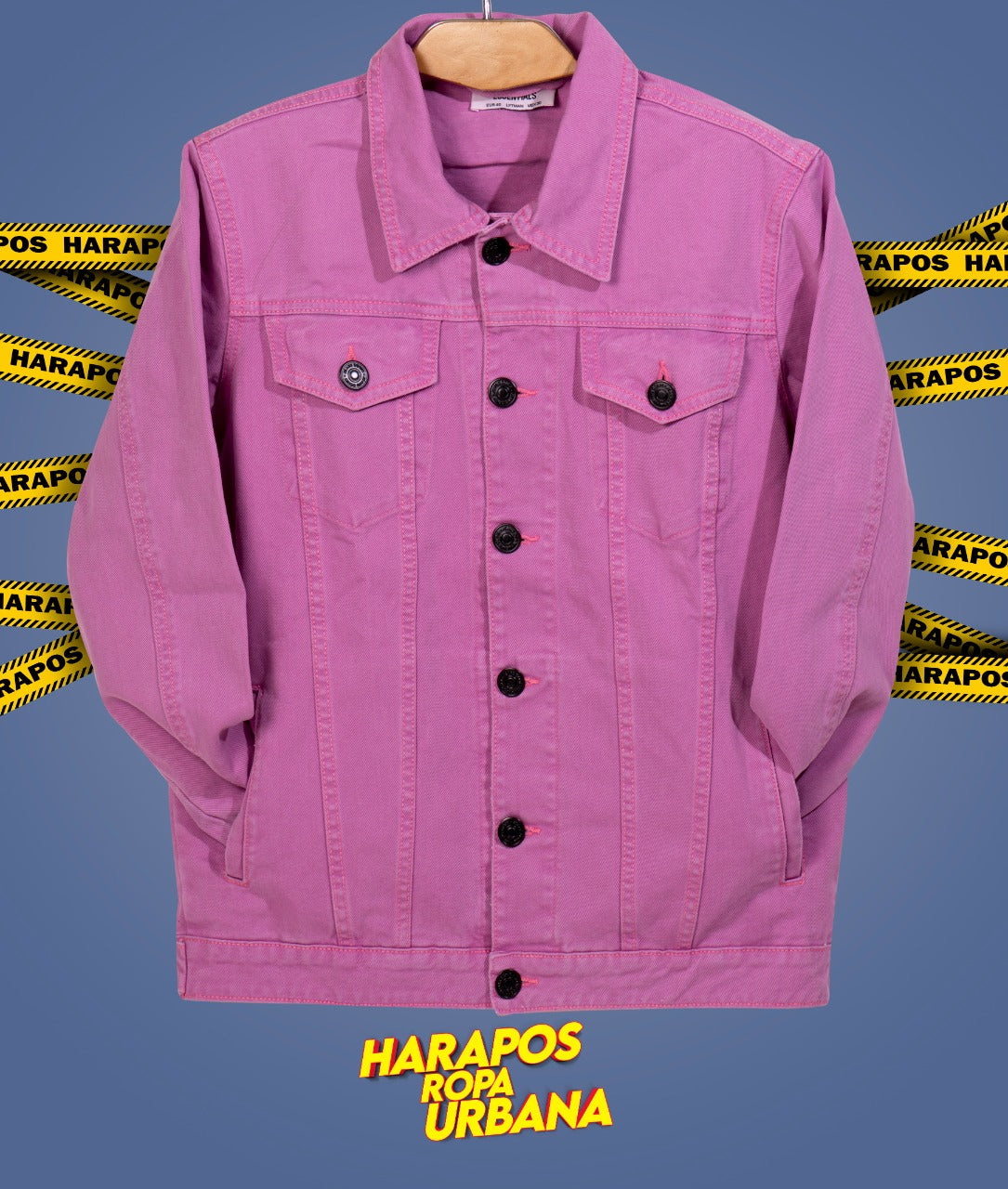 Chaqueta jean essentials basico morado pastel