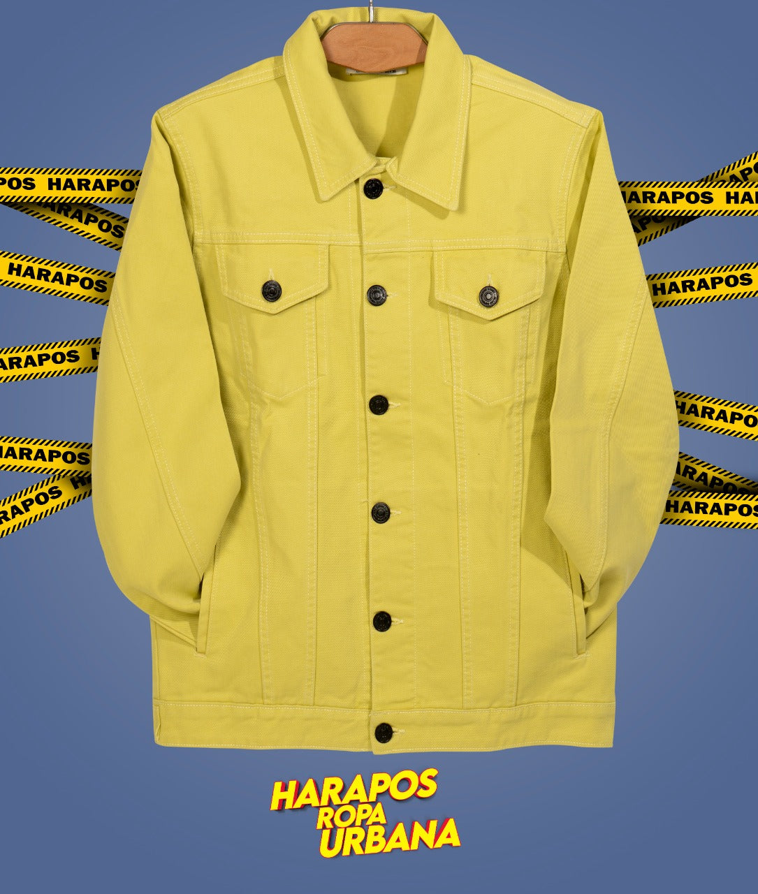 Chaqueta jean essentials basico amarillo pastel