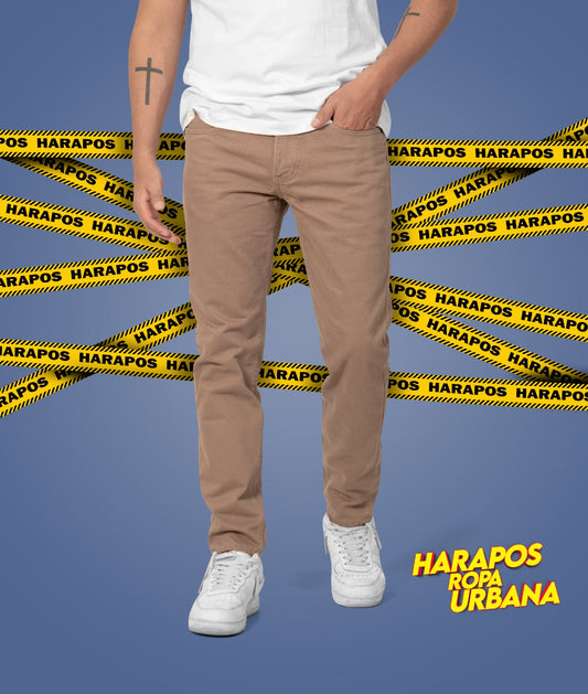 Pantalon jean essentials demin cafe claro clasico