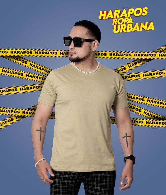 Polera zara basica beige