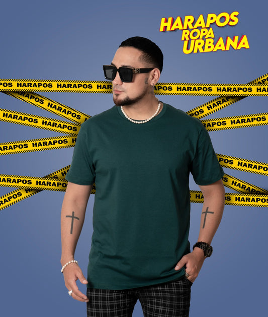 Polera zara basica verde