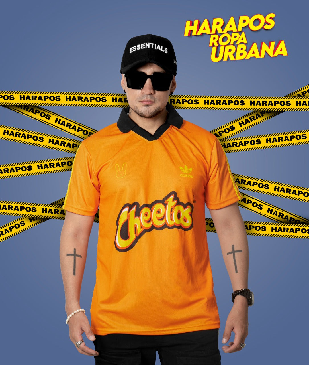 Polera adidas cheetos bad bunny mostaza