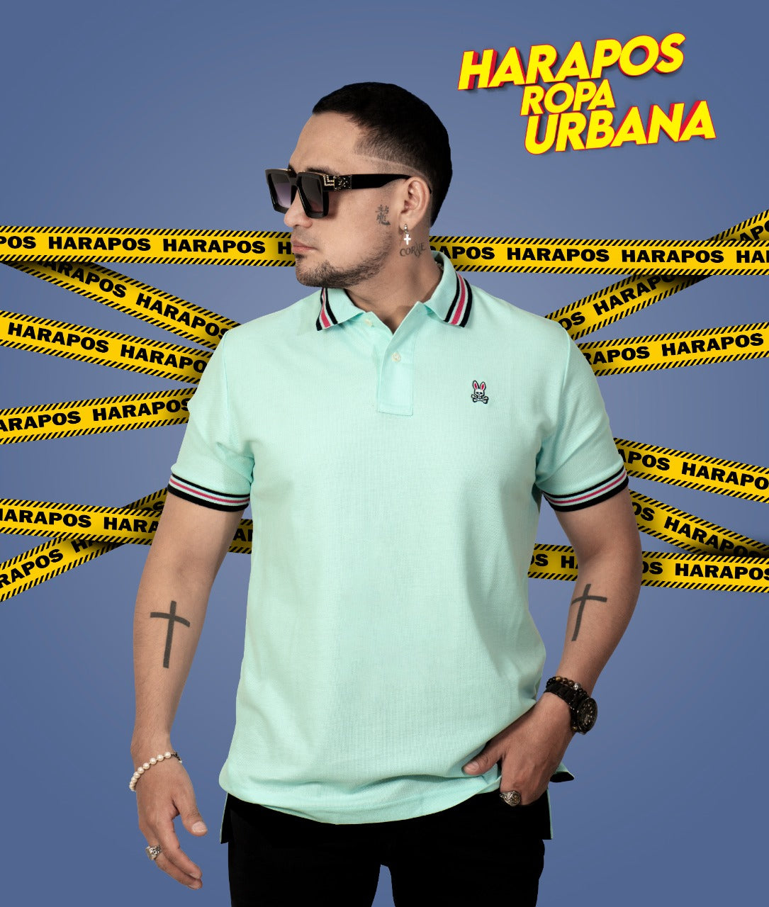 Polera Psycho Bunny verde agua