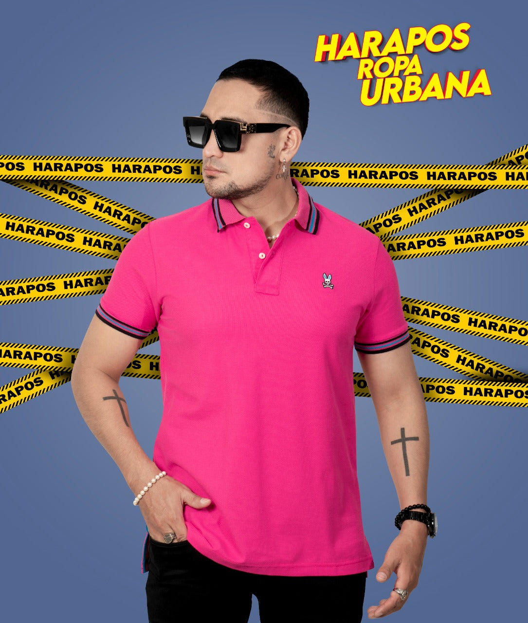 Polera Psycho Bunny fucsia