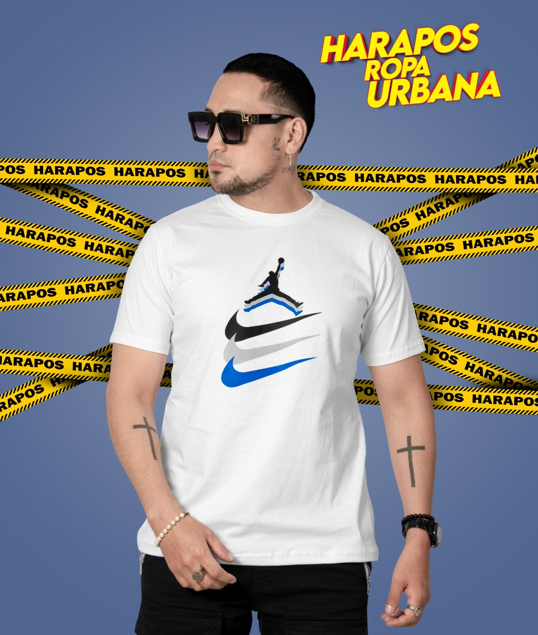 Polera nike blanca triple swoosh