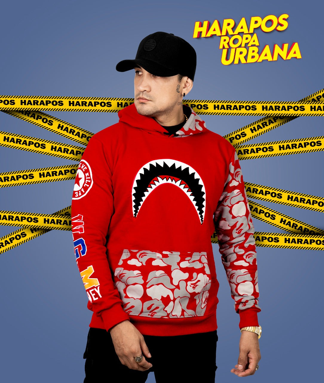 Canguro Bape bocaza rojo