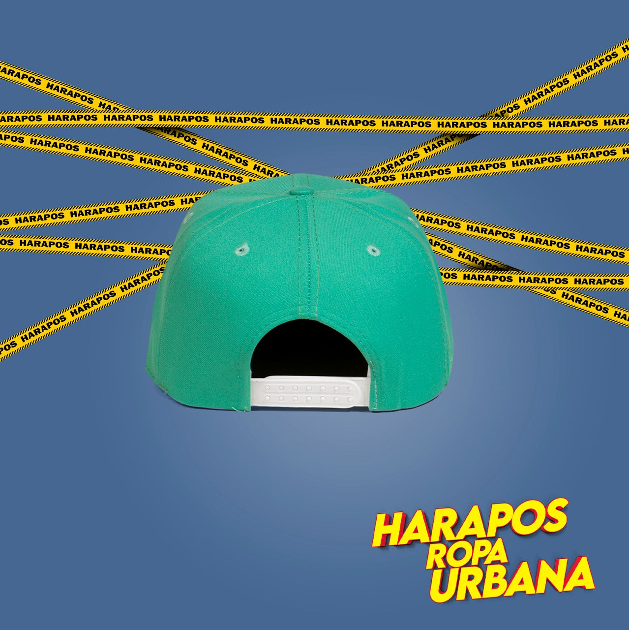 Gorra new york NY plana verde agua con letras blancas