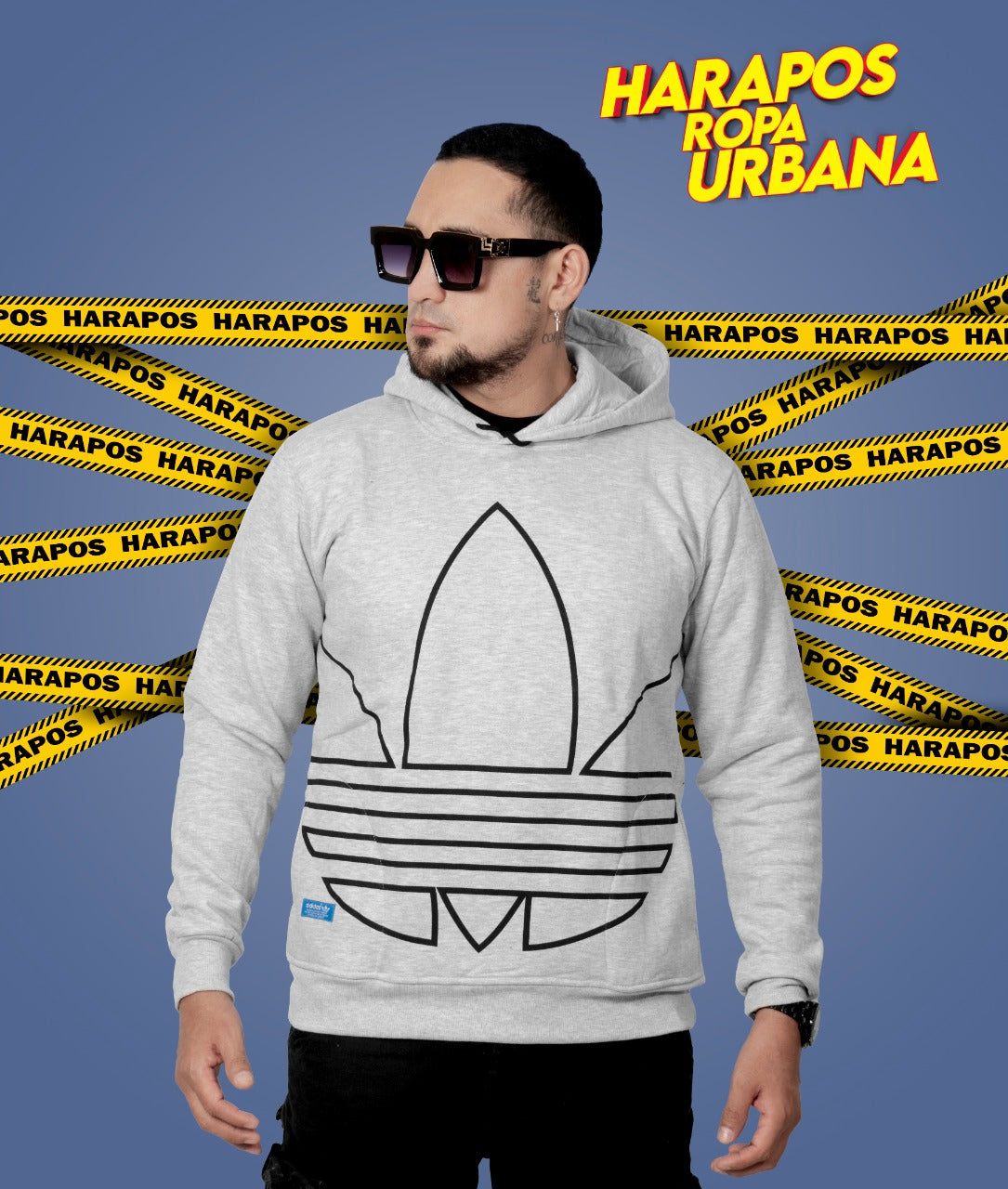 Canguro Adidas plomo