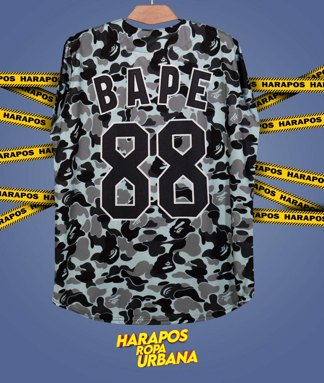 Jersey bape plomo camuflado
