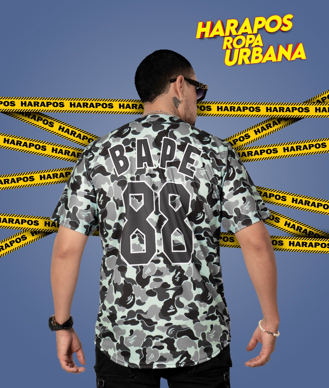 Jersey bape plomo camuflado