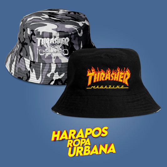 Sombrero thrasher doble cara camuflado plomo