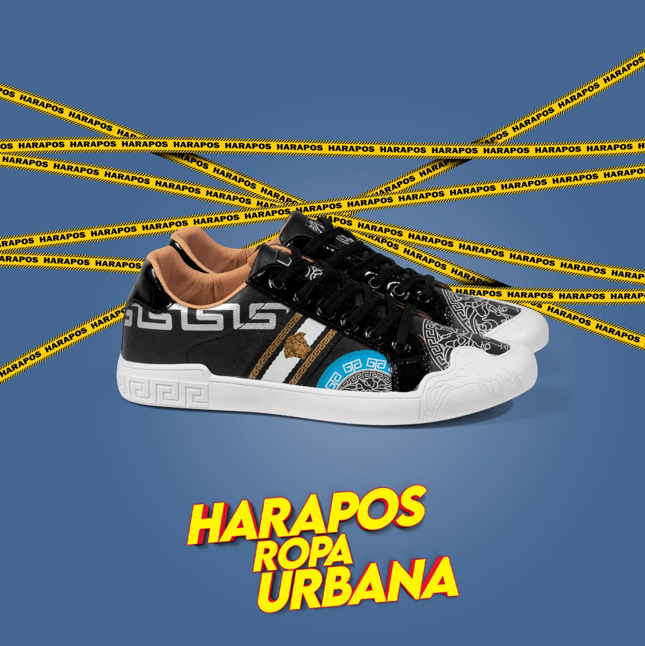 Zapatilla versace premium blanco con detalles dorados