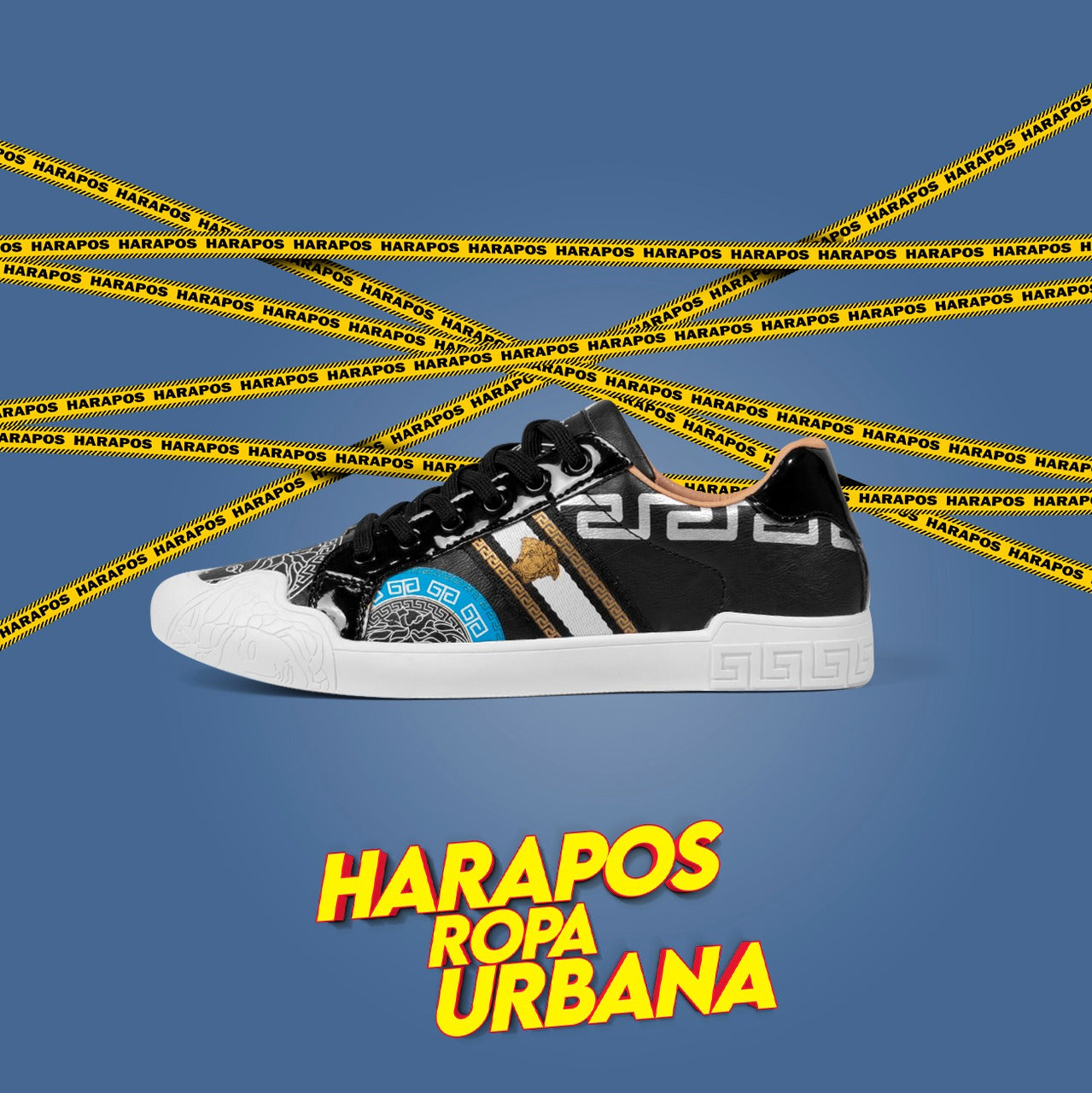 Zapatilla versace premium blanco con detalles dorados