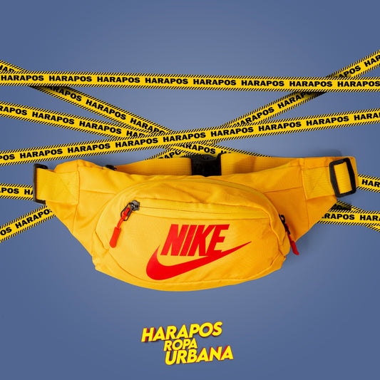 Riñonera Nike amarilla letras rojas