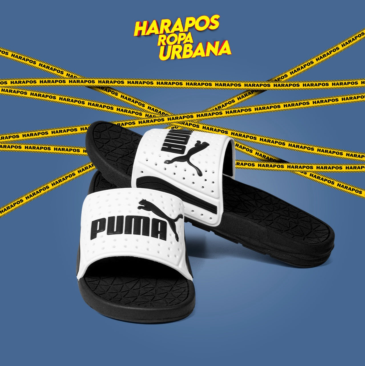 Chinela puma blanca con huecos