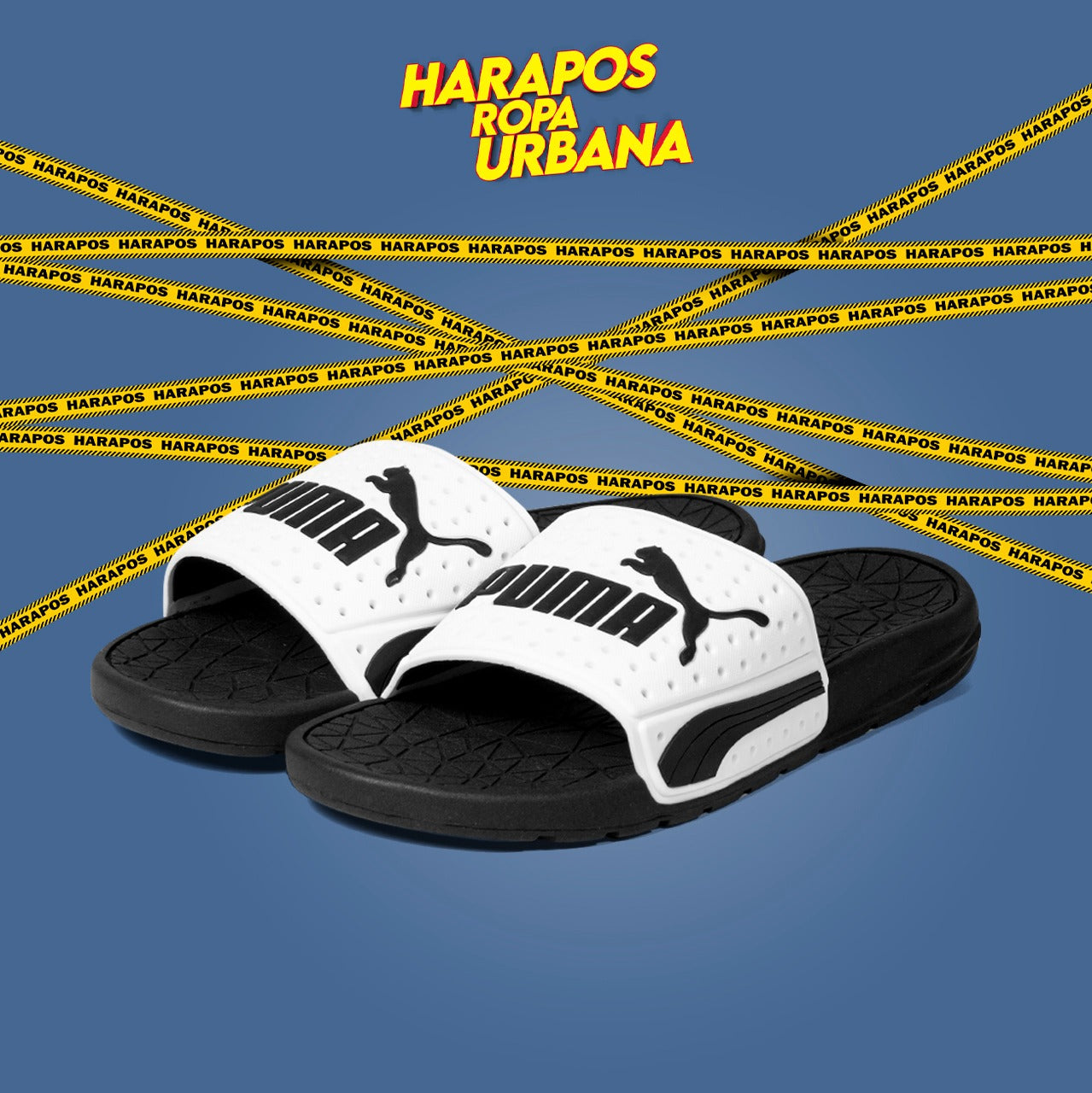 Chinela puma blanca con huecos