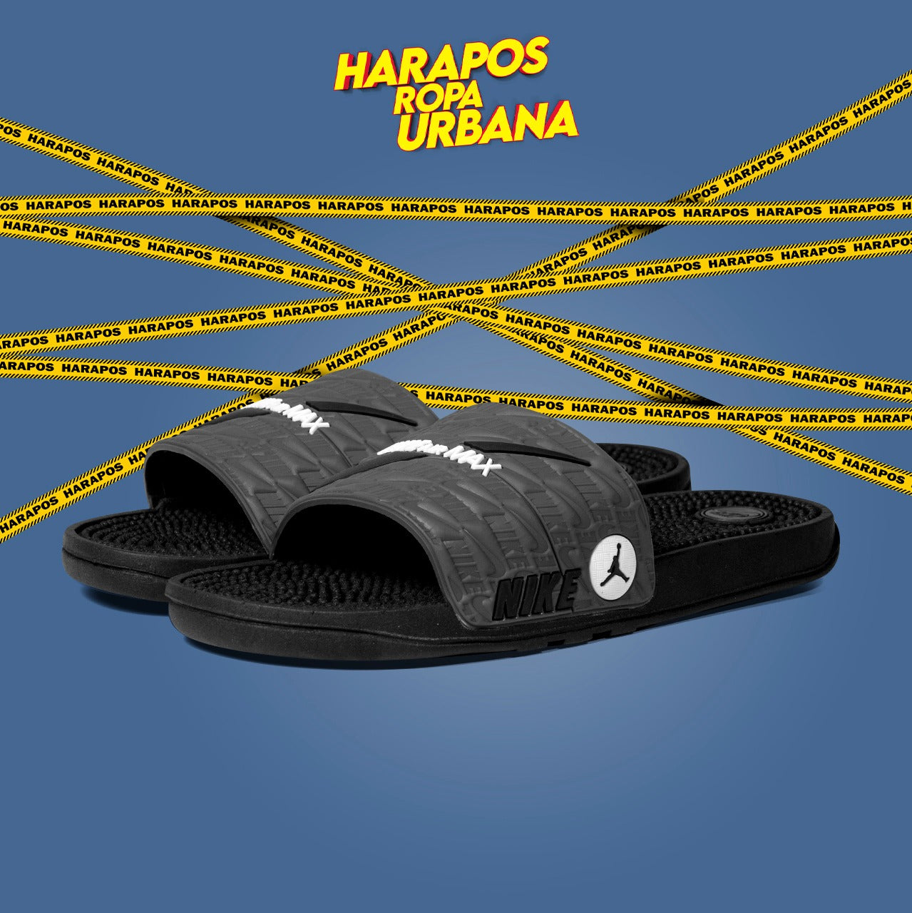 Chinela nike air max plomo con alto relieve