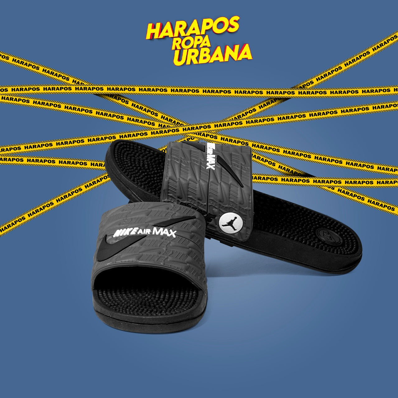 Chinela nike air max plomo con alto relieve