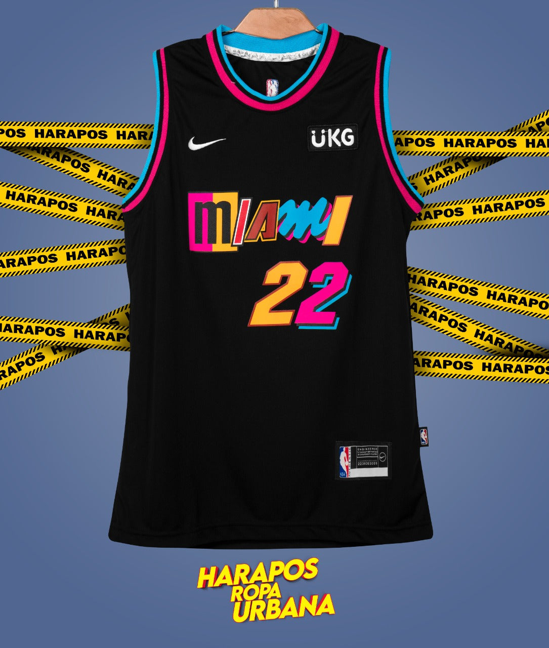 Solera miami negro letras colores