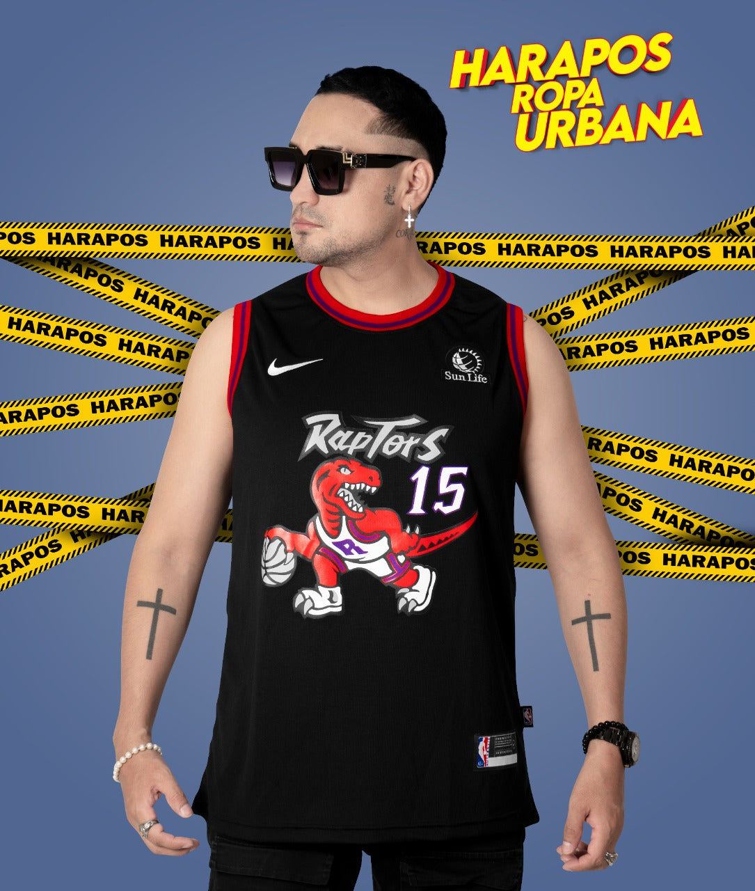 Solera Raptors negra dino rojo 15 lila