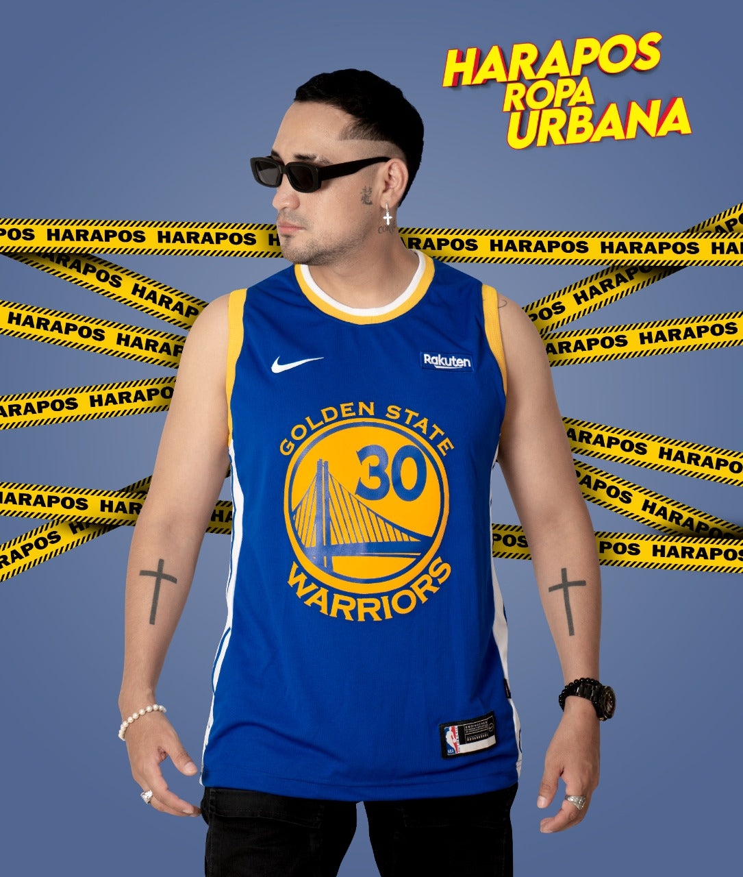 Solera Golden State azul franja lateral
