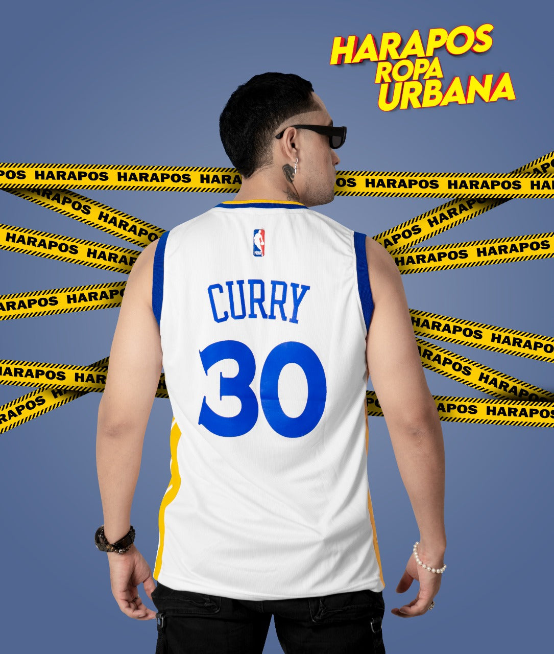 Solera Golden State blanca franja lateral