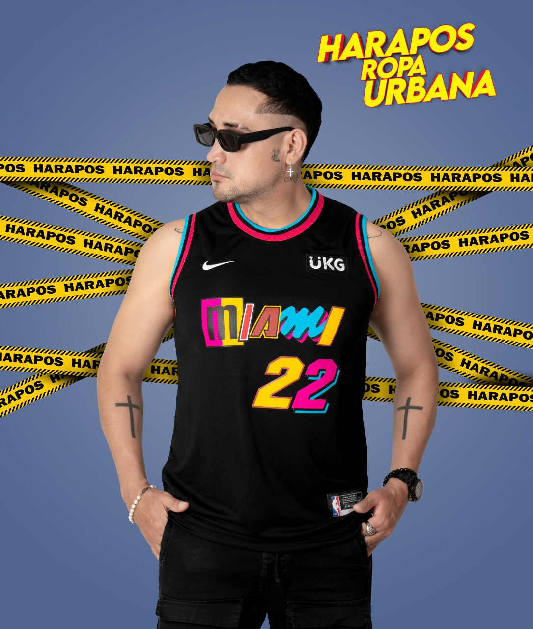 Solera miami negro letras colores