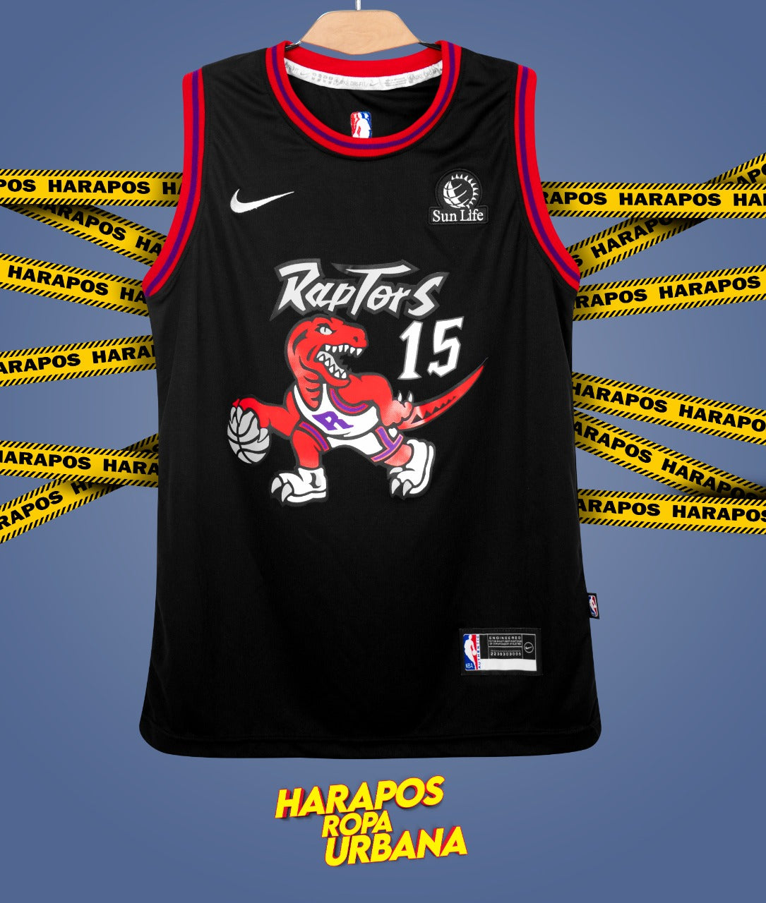 Solera Raptors negra dino rojo 15 lila